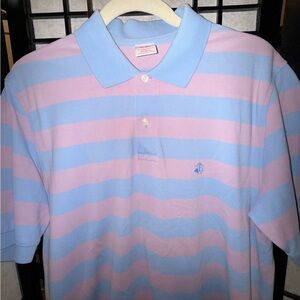 Brooks Brothers Blue and Pink Striped Polo